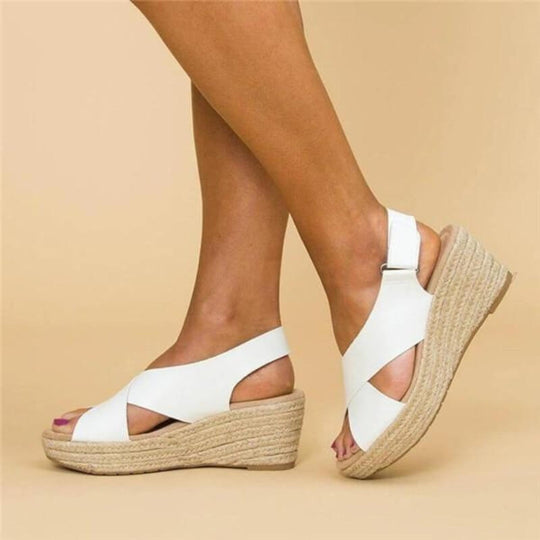 Leren Sleehak Sandalen Dames met Kruisbanden - Zova - Fashion