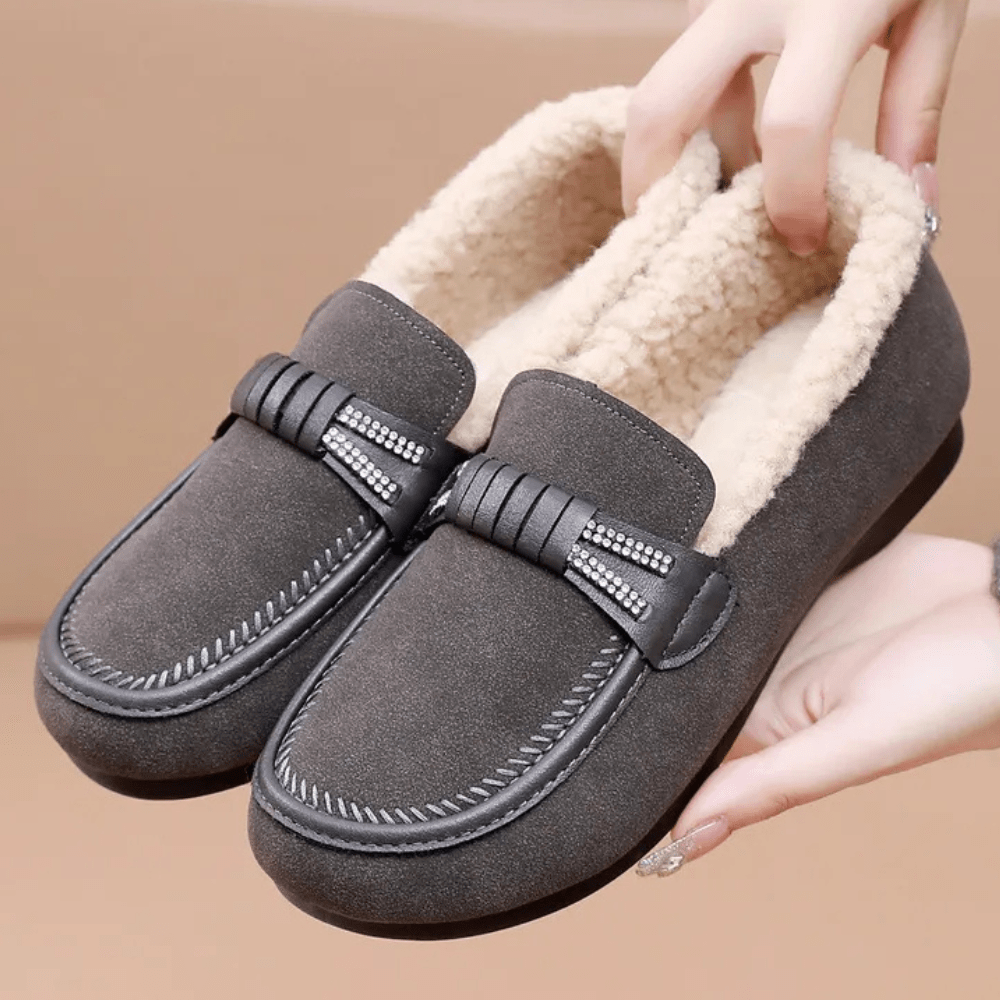 Leren Sneakers Dames met Chunky Zool en Gemakkelijk Aan - en Uittrekken - ZovaFashion - Schoenen Dames