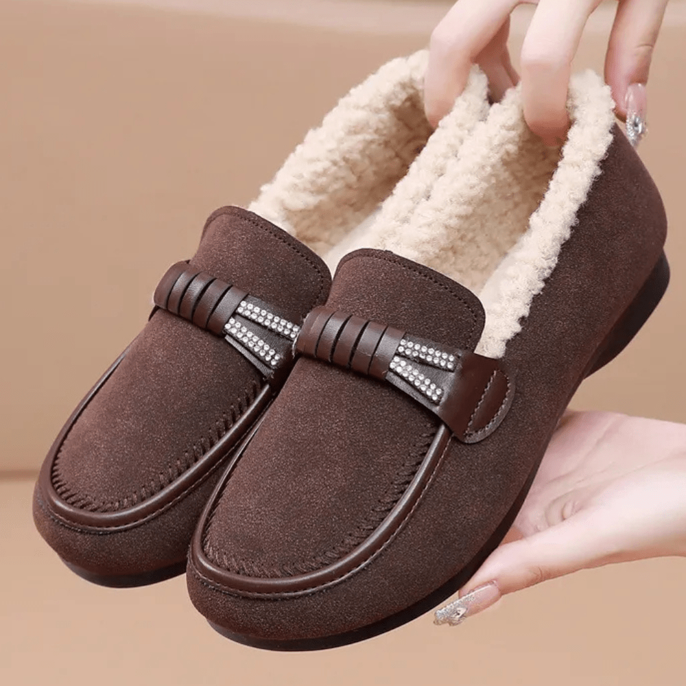 Leren Sneakers Dames met Chunky Zool en Gemakkelijk Aan - en Uittrekken - ZovaFashion - Schoenen Dames