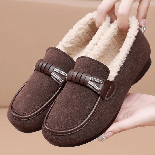 Leren Sneakers Dames met Chunky Zool en Gemakkelijk Aan - en Uittrekken - ZovaFashion - Schoenen Dames