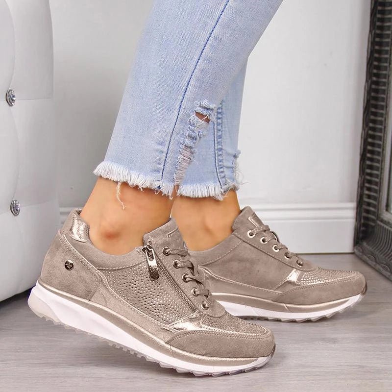 Leren Sneakers Dames met Chunky Zool en Relaxed Fit - ZovaFashion - Schoenen Dames