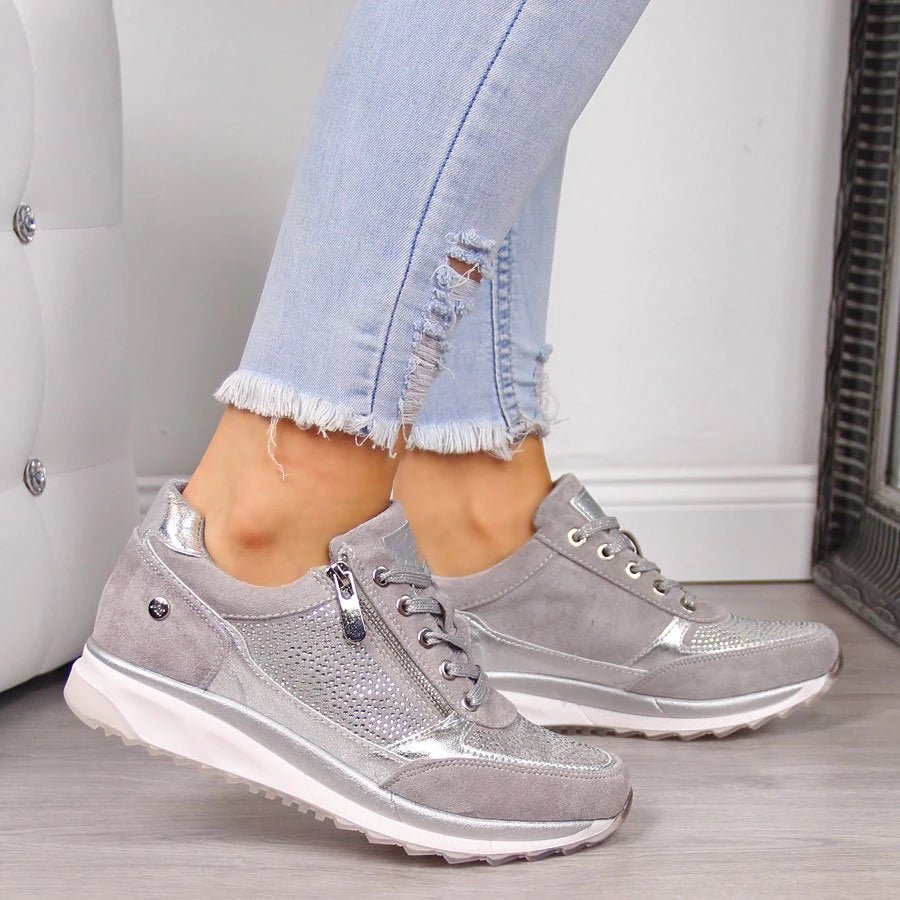 Leren Sneakers Dames met Chunky Zool en Relaxed Fit - ZovaFashion - Schoenen Dames
