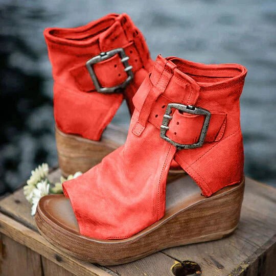 Leren Wedge Sandalen Dames met Non - Slip Zolen en Verstelbare Bandjes - Zova - Fashion - Sandalen Dames