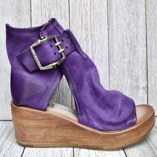 Leren Wedge Sandalen Dames met Non - Slip Zolen en Verstelbare Bandjes - Zova - Fashion - Sandalen Dames