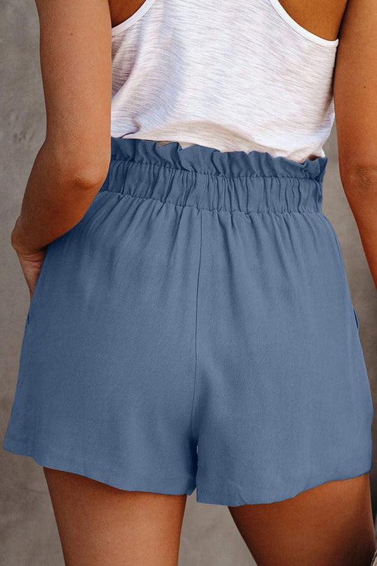 Lichtgewicht Katoenen Korte Broek Dames met Elastische Tailleband en Wijde Pijpen - Zova - Fashion - Korte Broek Dames