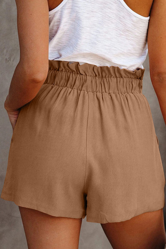 Lichtgewicht Katoenen Korte Broek Dames met Elastische Tailleband en Wijde Pijpen - Zova - Fashion - Korte Broek Dames