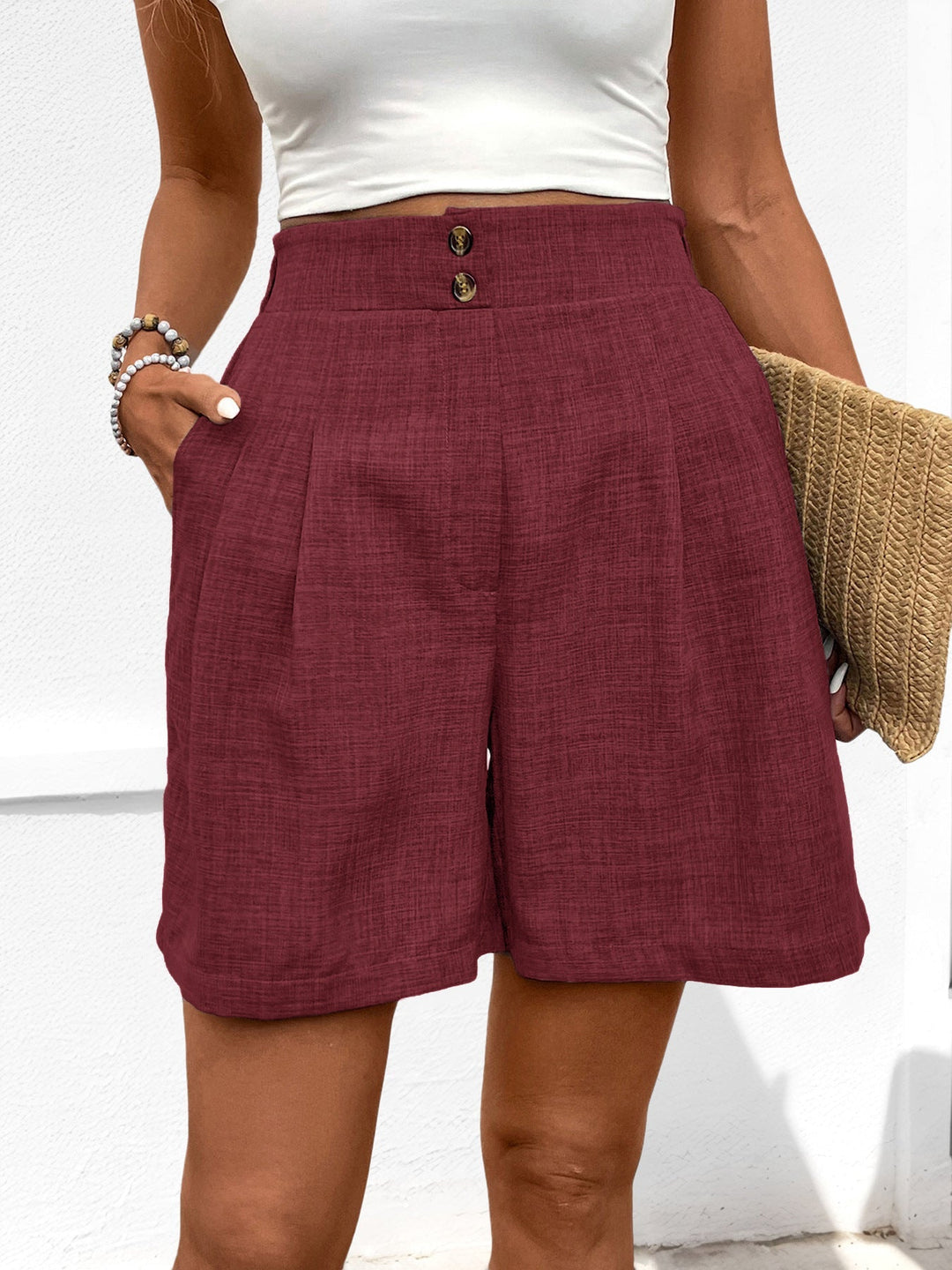Lichtgewicht Korte Broek Dames met Hoge Taille en Wijde Pijpen - Zova - Fashion - Korte Broek Dames