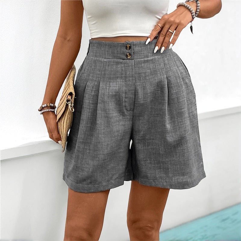 Lichtgewicht Korte Broek Dames met Hoge Taille en Wijde Pijpen - Zova - Fashion - Korte Broek Dames