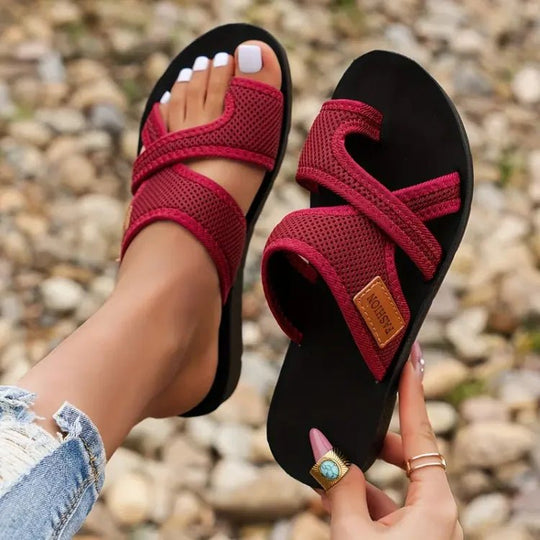 Lichtgewicht Mesh Sandalen Dames met Verstelbare Bandjes en Relaxed Fit - ZovaFashion - Sandalen Dames