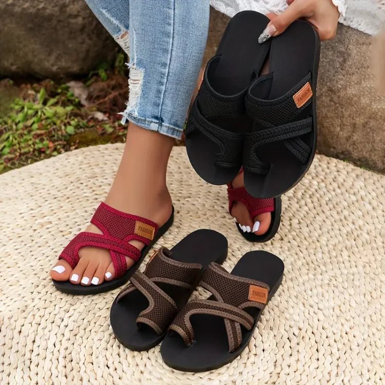 Lichtgewicht Mesh Sandalen Dames met Verstelbare Bandjes en Relaxed Fit - ZovaFashion - Sandalen Dames