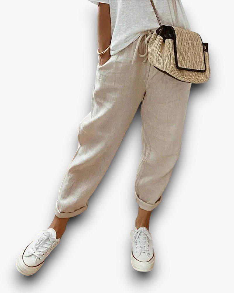 Linnen Broek Dames met Losse Pasvorm en Flatterend Silhouet - Zova - Fashion
