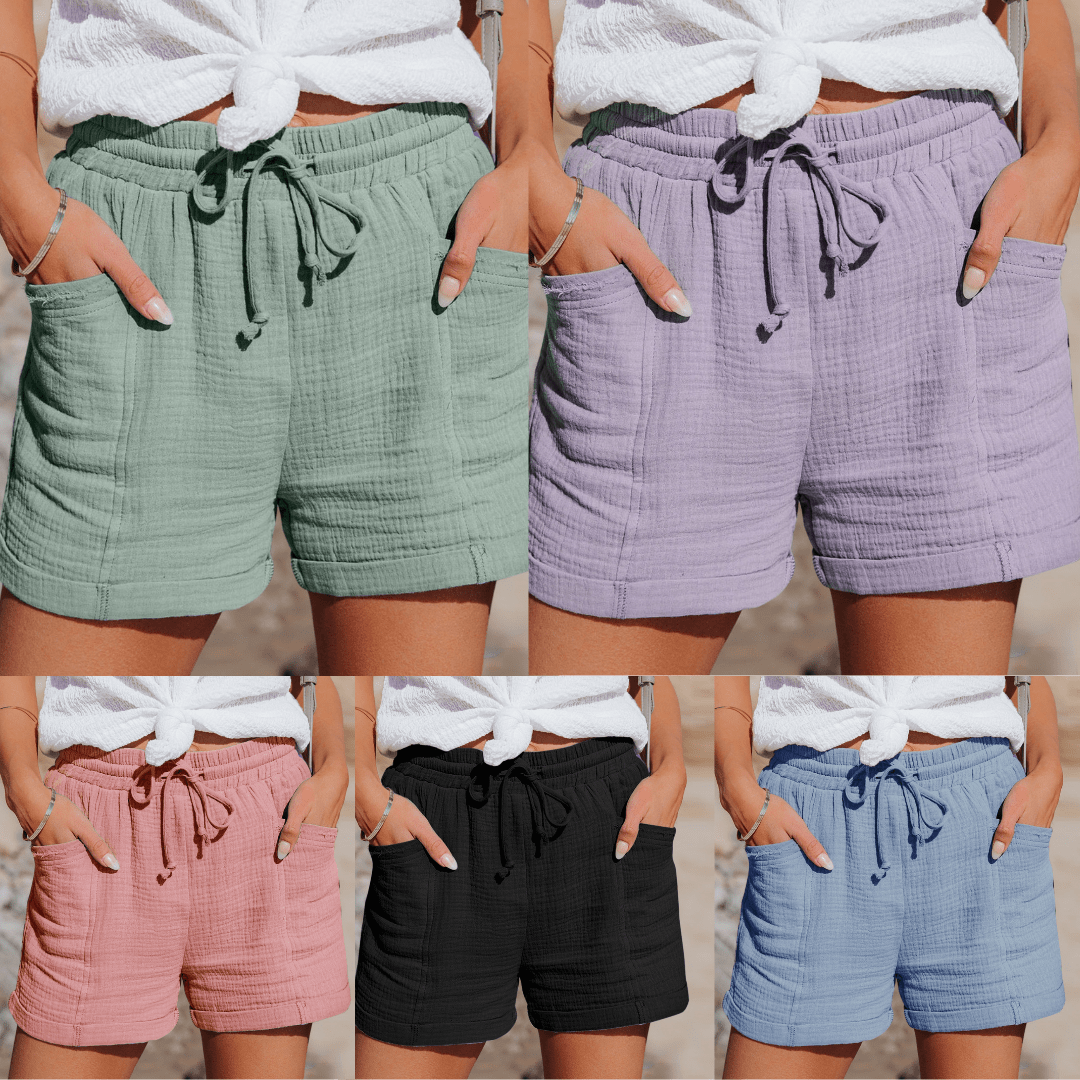 Linnen Korte Broek Dames met Relaxed Fit en Comfortabele Tailleband - Zova - Fashion