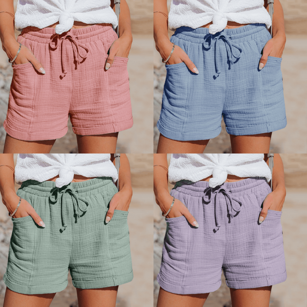 Linnen Korte Broek Dames met Relaxed Fit en Comfortabele Tailleband - Zova - Fashion