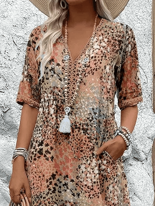 Linnen Midi Zomerjurk Dames met Flatterende Pasvorm - Zova - Fashion