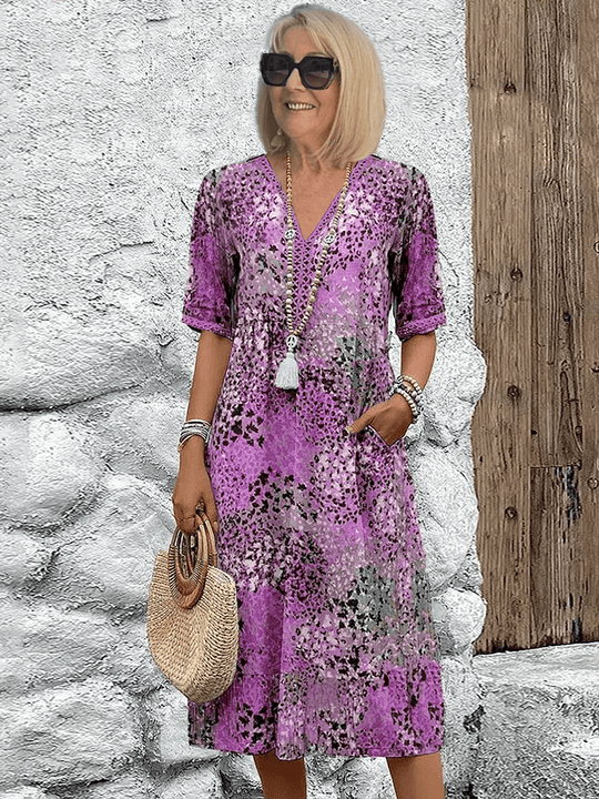 Linnen Midi Zomerjurk Dames met Flatterende Pasvorm - Zova - Fashion