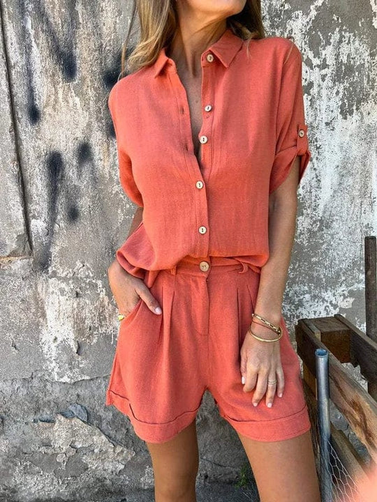 Linnen Set Dames | Kreukvrij Set met Relaxed Fit en Ademend Comfort - Zova - Fashion