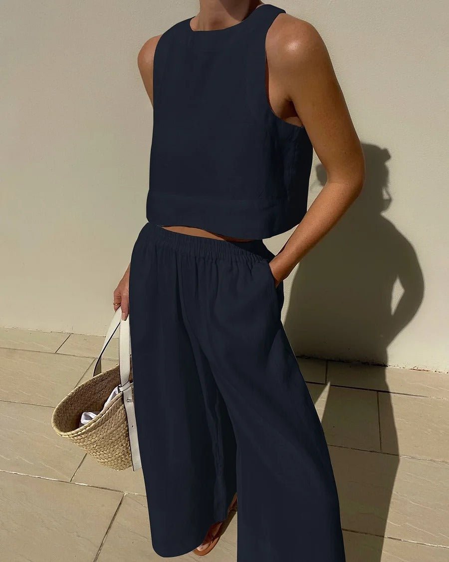 Linnen Set Dames - Lichtgewicht en Ademend Tweedelig Outfit met Relaxed Fit - Zova - Fashion
