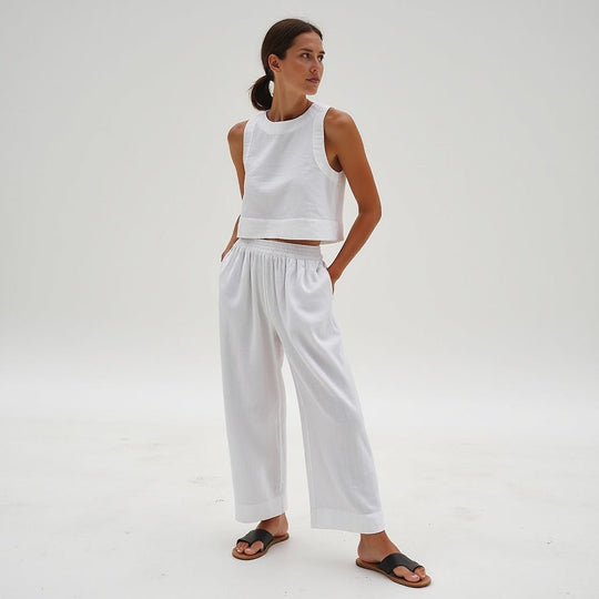 Linnen Set Dames - Lichtgewicht en Ademend Tweedelig Outfit met Relaxed Fit - Zova - Fashion
