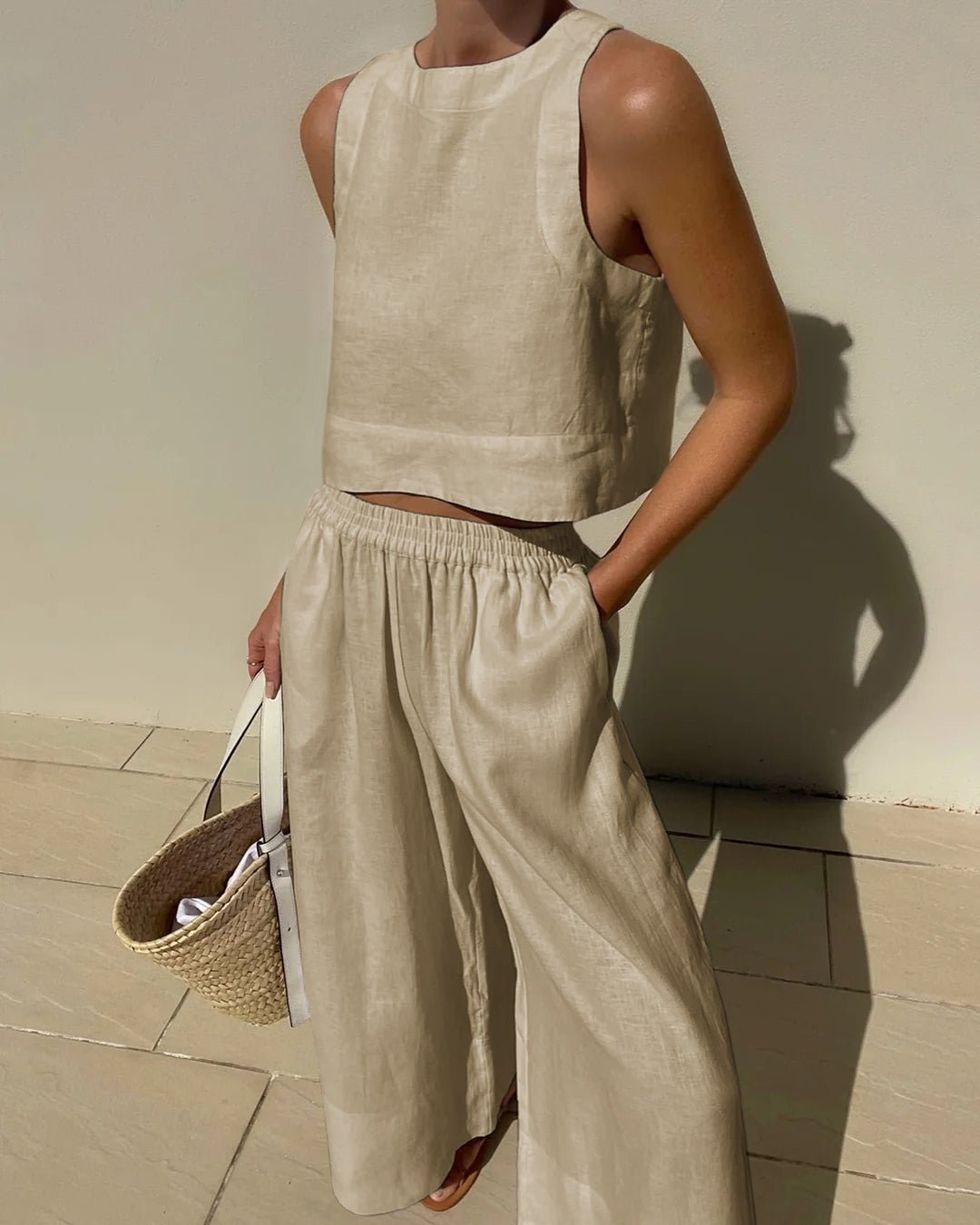 Linnen Set Dames - Lichtgewicht en Ademend Tweedelig Outfit met Relaxed Fit - Zova - Fashion