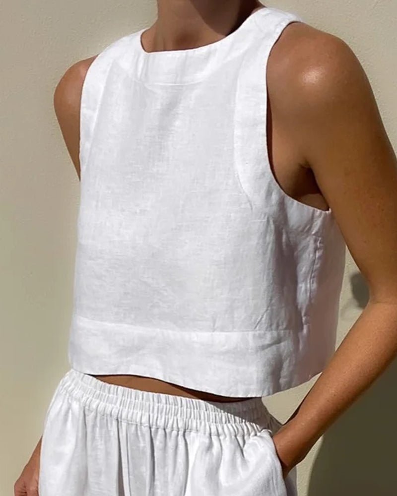 Linnen Set Dames - Lichtgewicht en Ademend Tweedelig Outfit met Relaxed Fit - Zova - Fashion
