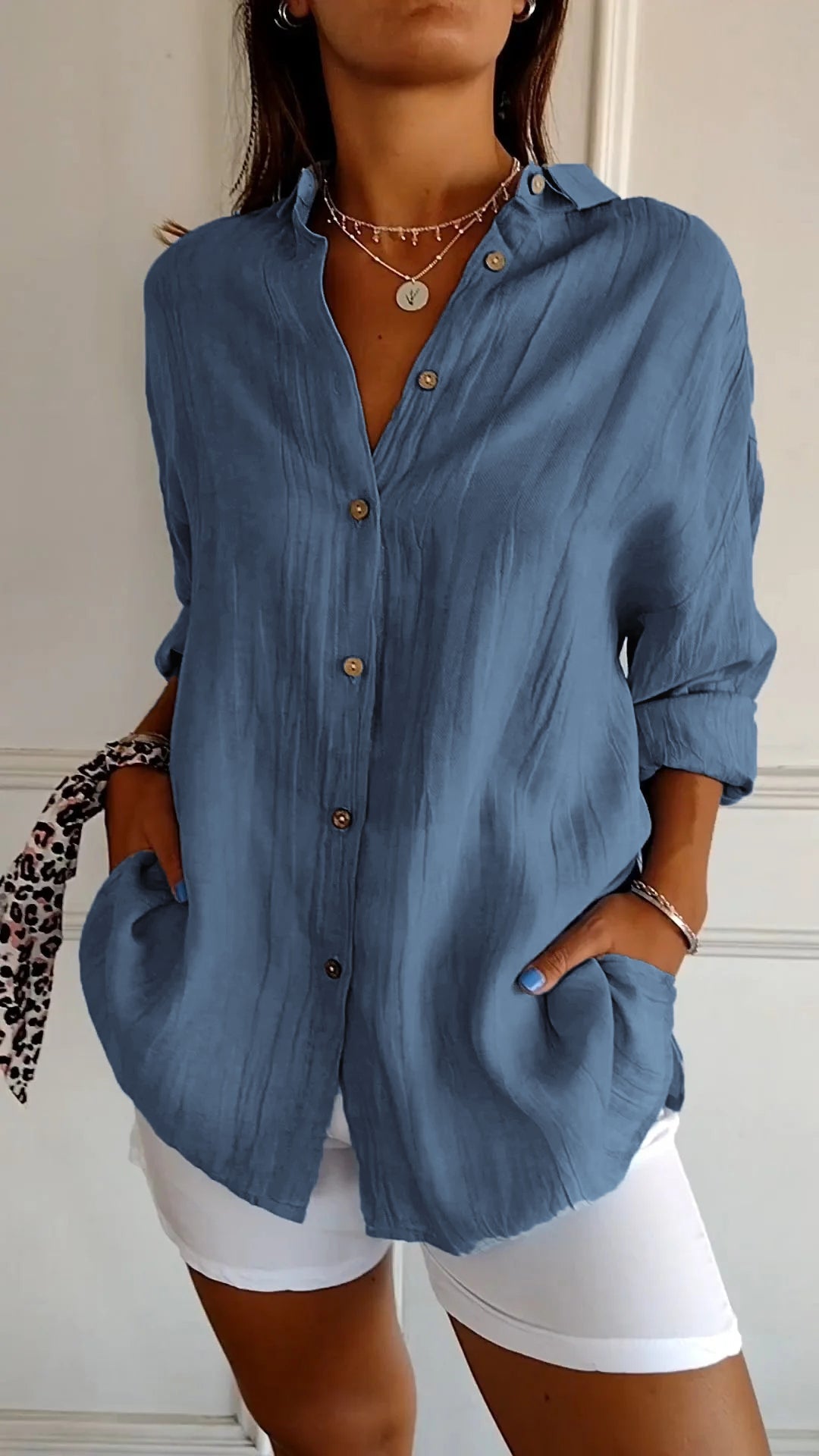 Loszittende Blouse voor dames - Luchtig en Comfortabel - Met knopen sluiting - ZovaFashion - Shirt Dames