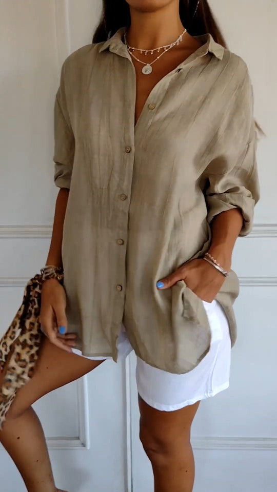 Loszittende Blouse voor dames - Luchtig en Comfortabel - Met knopen sluiting - ZovaFashion - Shirt Dames