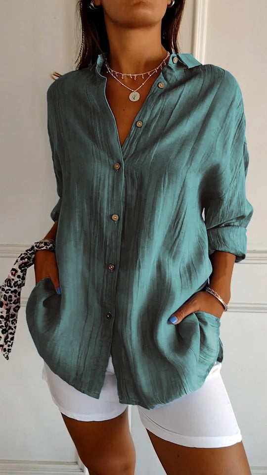 Loszittende Blouse voor dames - Luchtig en Comfortabel - Met knopen sluiting - ZovaFashion - Shirt Dames