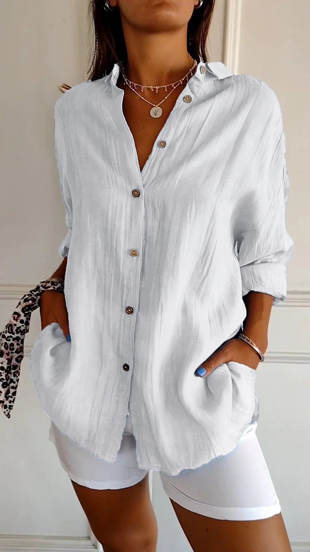 Loszittende Blouse voor dames - Luchtig en Comfortabel - Met knopen sluiting - ZovaFashion - Shirt Dames
