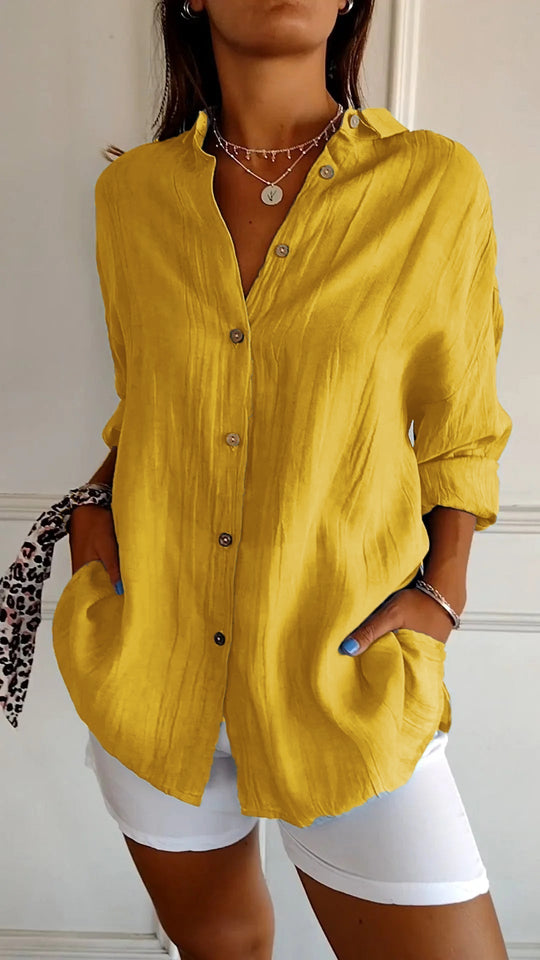 Loszittende Blouse voor dames - Luchtig en Comfortabel - Met knopen sluiting - ZovaFashion - Shirt Dames