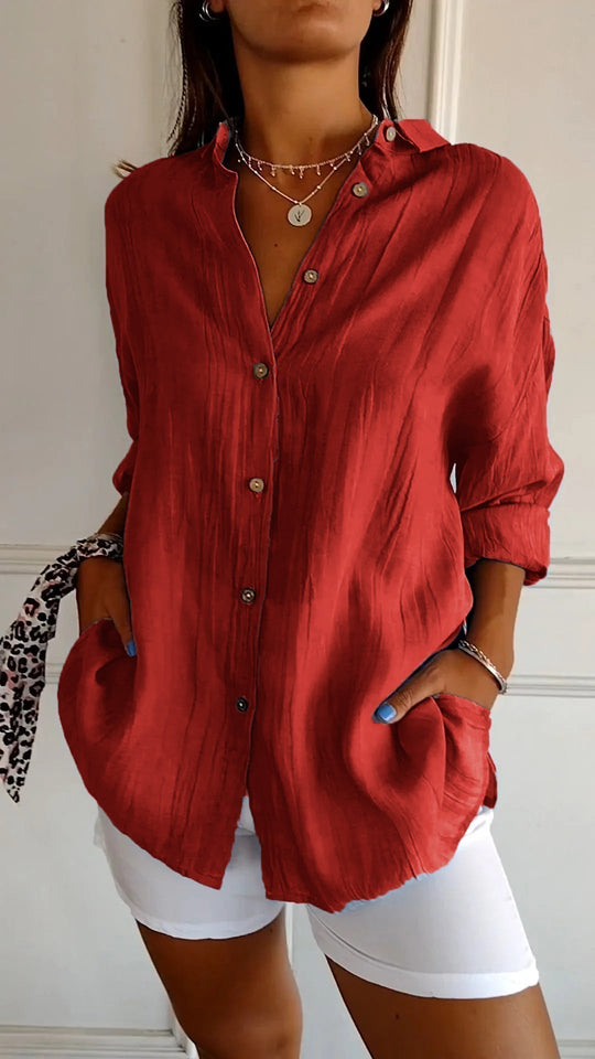 Loszittende Blouse voor dames - Luchtig en Comfortabel - Met knopen sluiting - ZovaFashion - Shirt Dames