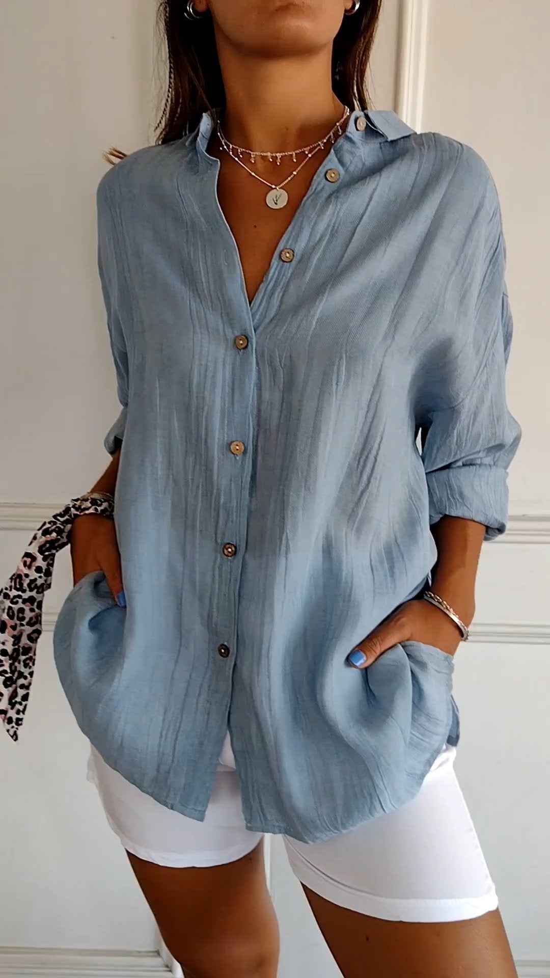 Loszittende Blouse voor dames - Luchtig en Comfortabel - Met knopen sluiting - ZovaFashion - Shirt Dames