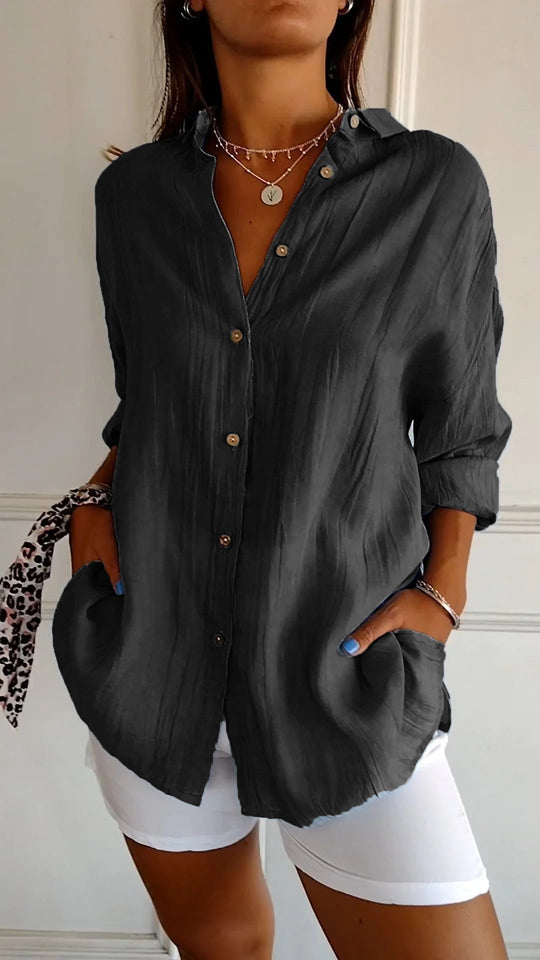 Loszittende Blouse voor dames - Luchtig en Comfortabel - Met knopen sluiting - ZovaFashion - Shirt Dames