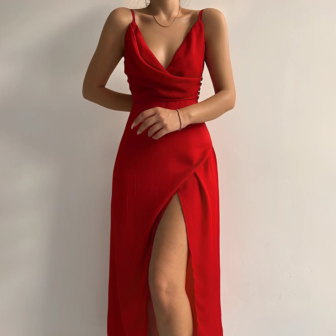 Luxe Maxi Zomerjurk Dames van Katoen met Verleidelijk Silhouet en V - Hals - Zova - Fashion