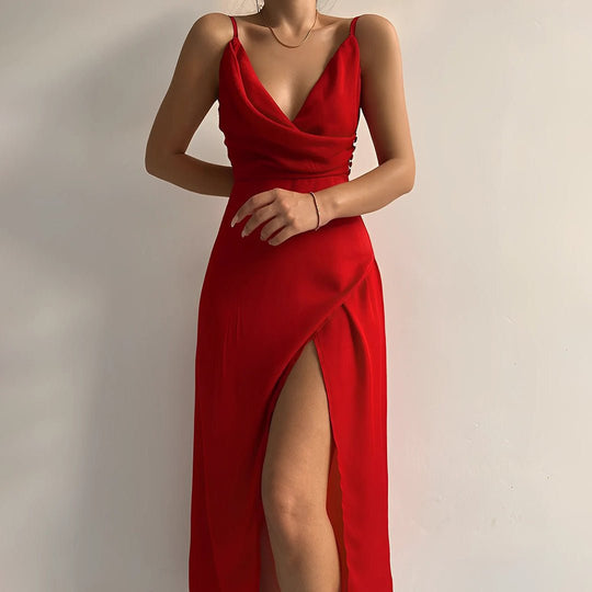 Luxe Maxi Zomerjurk Dames van Katoen met Verleidelijk Silhouet en V - Hals - Zova - Fashion