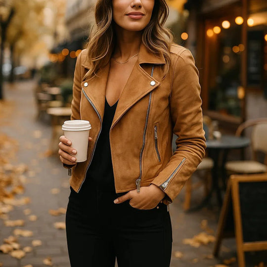 Marielle – Korte Suedjak - Lichte Veelzijdige Comfortabele Jas