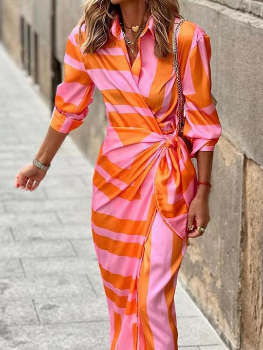 Maxi Zomerjurk Dames in Zachte Stof met V - Hals en Relaxed Fit - ZovaFashion - Maxi Jurk