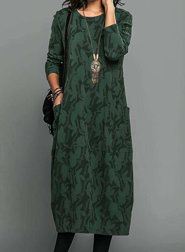 Maxi Zomerjurk Dames met Unieke Prints en Functionele Pockets van Polyester - ZovaFashion - Maxi Jurk