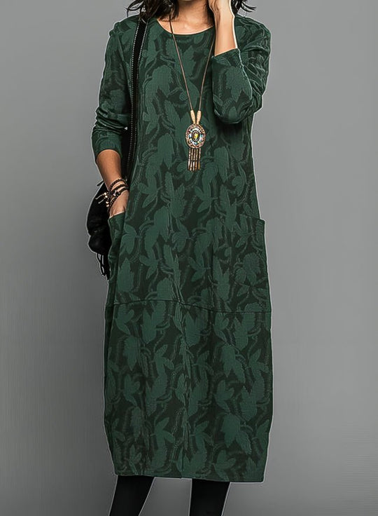 Maxi Zomerjurk Dames met Unieke Prints en Functionele Pockets van Polyester - ZovaFashion - Maxi Jurk