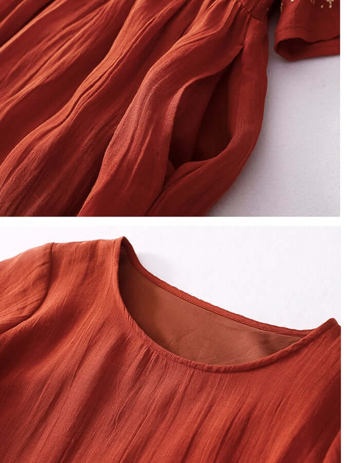 Maxi Zomerjurk Dames van Katoen en Linnen met Losse Pasvorm en Kanten Afwerking - ZovaFashion - Maxi Jurk