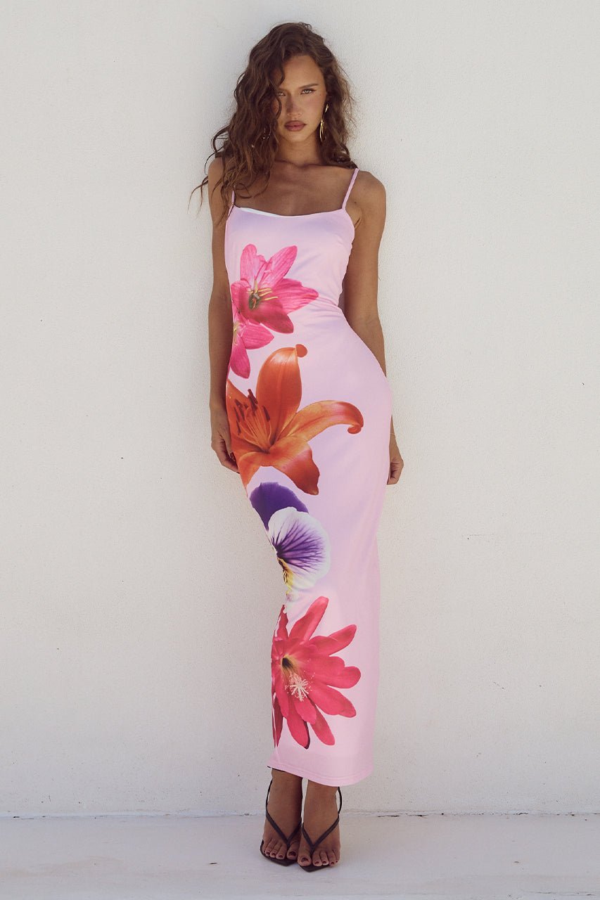 Maxi Zomerjurk Dames van Katoen met Bloemenprint en Tailored Fit - ZovaFashion - Maxi Jurk