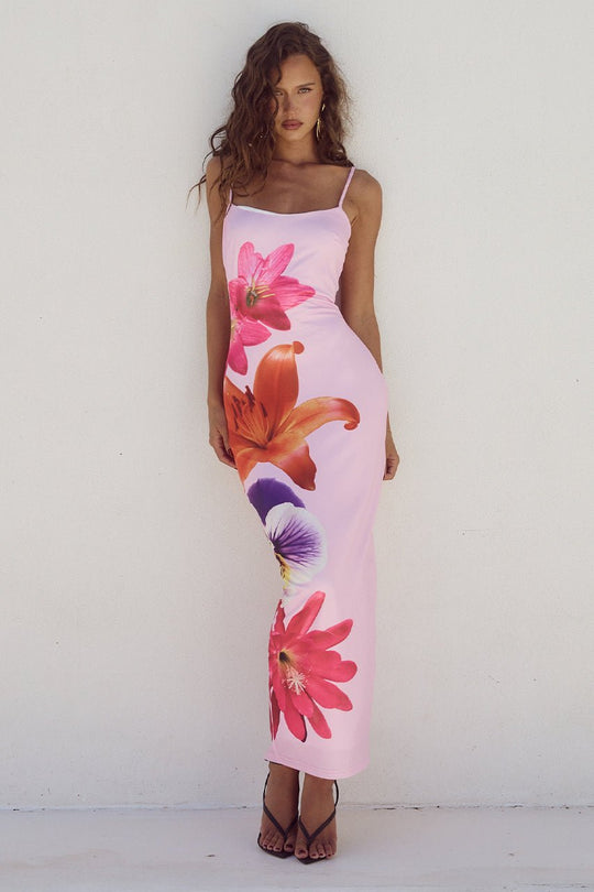 Maxi Zomerjurk Dames van Katoen met Bloemenprint en Tailored Fit - ZovaFashion - Maxi Jurk