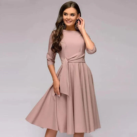 Maxi Zomerjurk Dames van Katoen met V - Hals en Elastische Tailleband - ZovaFashion - Maxi Jurk