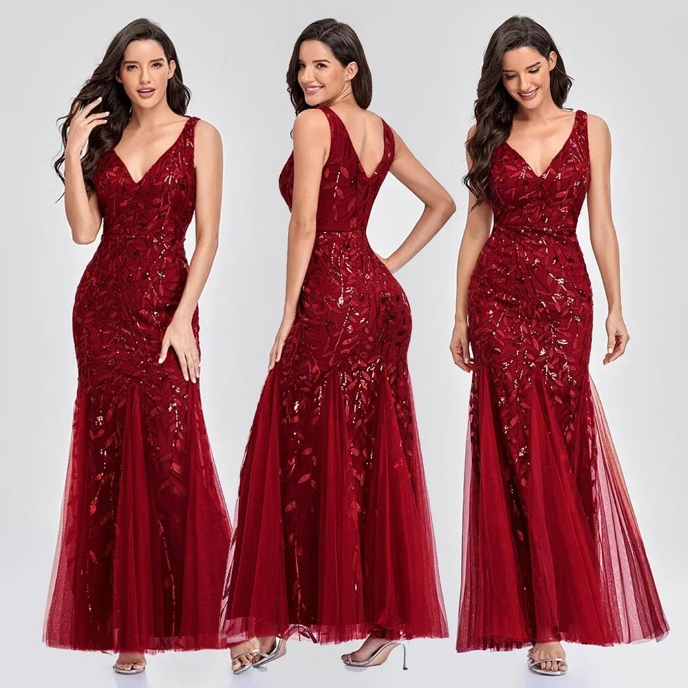 Maxi Zomerjurk van Chiffon met V - Hals en Mouwloos Design - ZovaFashion - Maxi Jurk