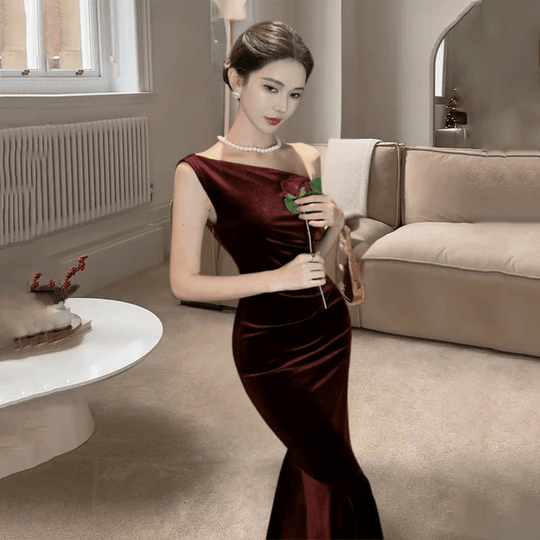 Maxi Zomerjurk van Velvet met V - Hals en Mermaid Silhouette - ZovaFashion - Maxi Jurk