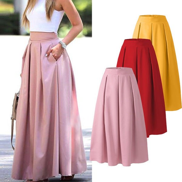 Maxi Zomerrok Dames - ALICE Elegante Hoge Taille Plissé Rok van Premium Stof - Zova - Fashion