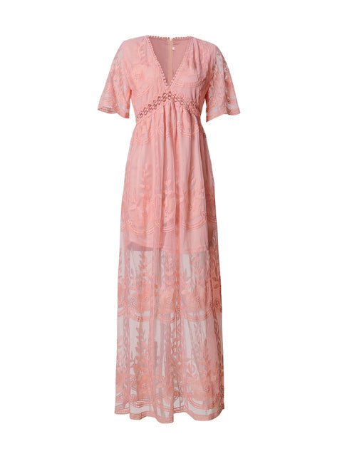 Merlinda Maxi Zomerjurk met V - Hals en Relaxed Fit – Elegant & Flowy - Zova - Fashion - Maxi Jurk
