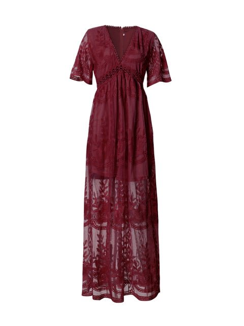 Merlinda Maxi Zomerjurk met V - Hals en Relaxed Fit – Elegant & Flowy - Zova - Fashion - Maxi Jurk
