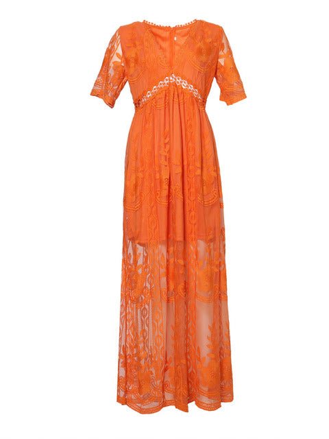Merlinda Maxi Zomerjurk met V - Hals en Relaxed Fit – Elegant & Flowy - Zova - Fashion - Maxi Jurk