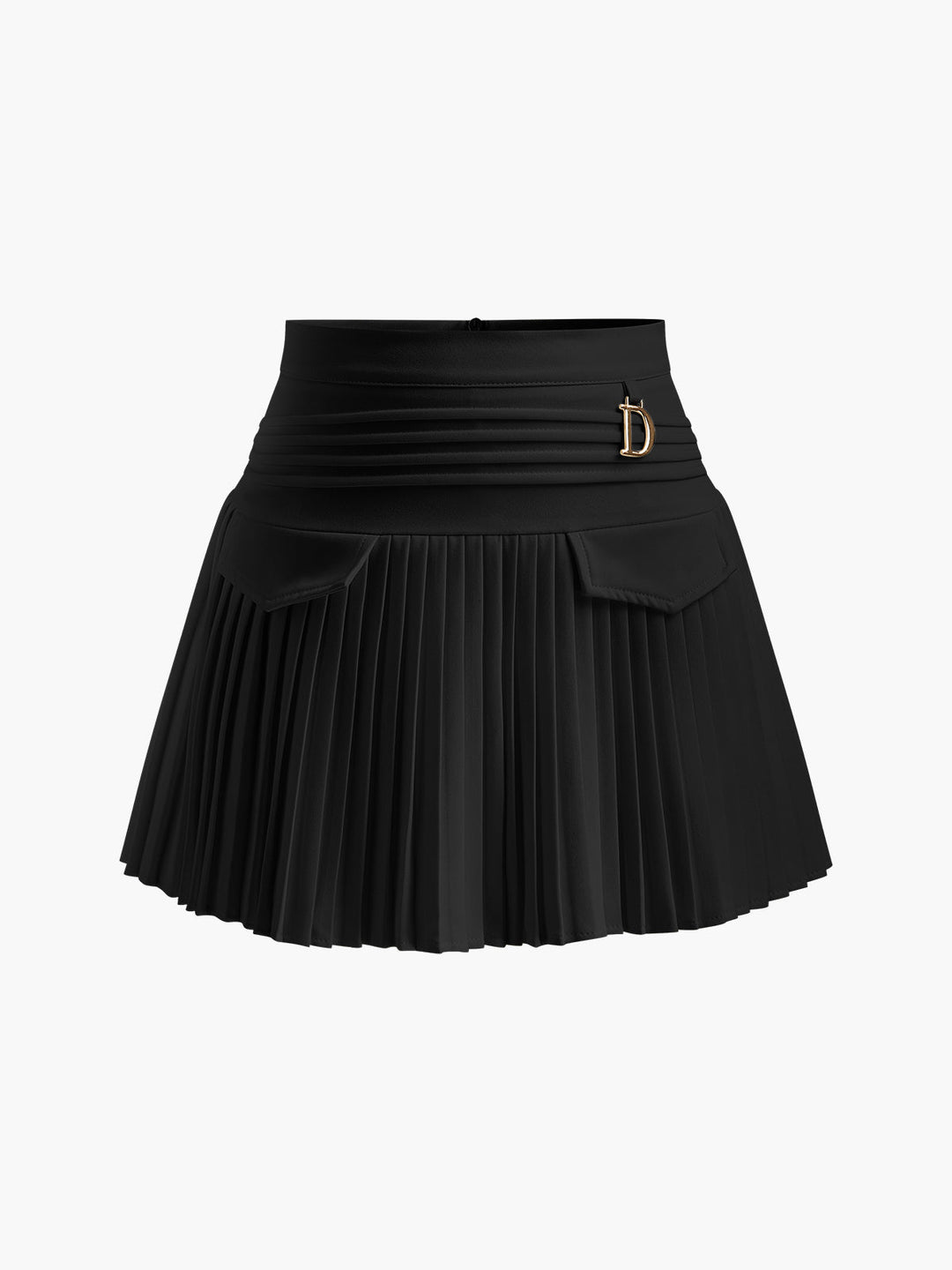 Metalen Geplooide Mini Zomerrok Dames met Unieke Letters en Mid - Waist Design - Zova - Fashion