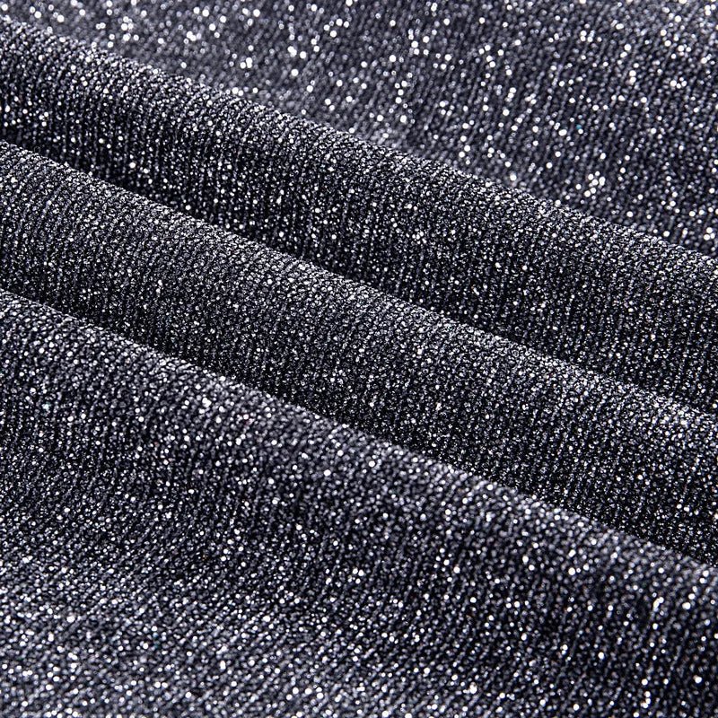Metallic Pantalon Dames met Hoge Taille en Wijde Pijpen voor Feestelijke Gelegenheden - ZovaFashion - Lange Broek Dames